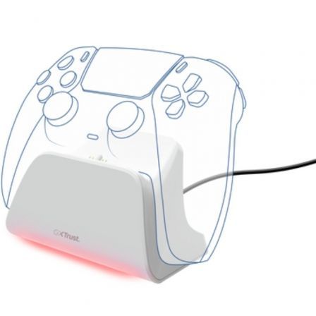 Trust Base de carga rápida para PS5 GXT 255 Blanco Soporte de carga rápida con indicadores lumínicos Trust Base de carga rápida para PS5 GXT 255 Blanco Soporte de carga rápida con indicadores lumínicos